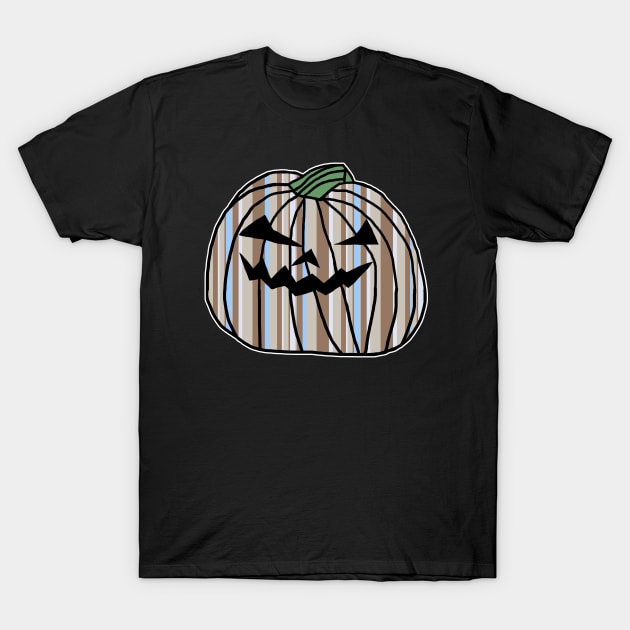 Light Blue Stone Stripes Halloween Horror Pumpkin T-Shirt by ellenhenryart